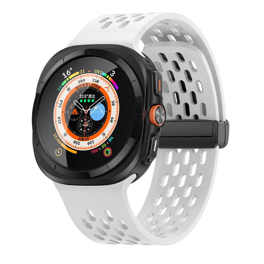 حزام سيليكون مغناطيسي مناسب لساعة Samsung Galaxy Watch Ultra 2025 حزام بديل لساعة Samsung Galaxy Watch Ultra 47 ملم