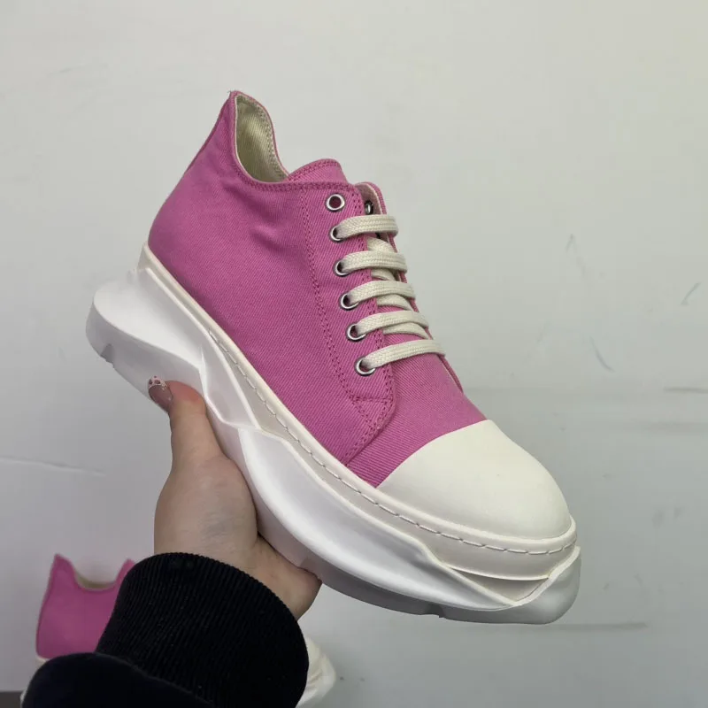 

Men's Casual Shoes Fashion Pink Canvas Shoes for Man Height Increase Male Sneakers Double Bottom Design Men's Sneaker