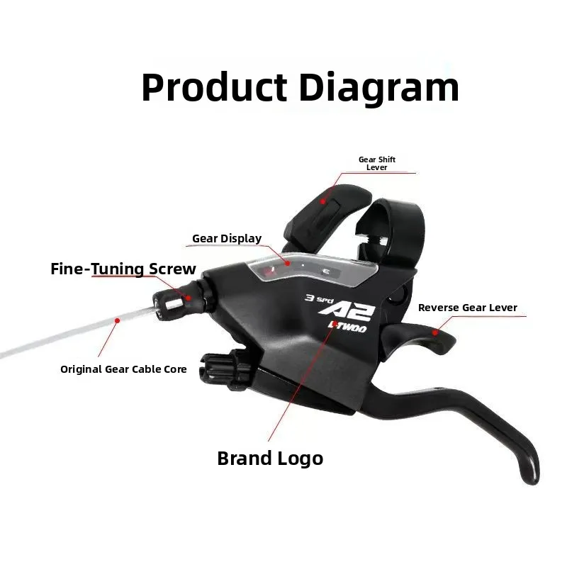 

LTWOO A27A38A59 Inteated Brake Lever Mountain Bike 2 Speed 24 Speed 27 Speed ifter Lever Bicycle Accories