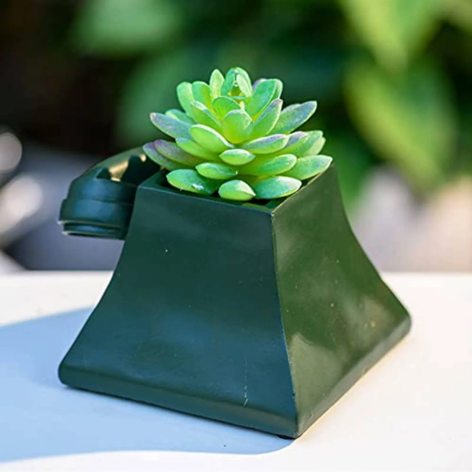Retro Telephone Plant Pot Resin Material Rotary Phone Flower Pot Vintage Telephone Planter Hand-Painted for Desktop, Bedroom view 2