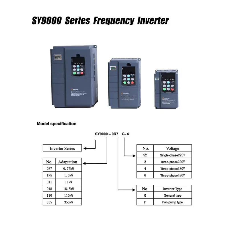 Hots le!S NYU SY9000 11KW تردد العاكس VFD VSD C تيار مستمر C محول التردد محركات F n W ter مضخة عالية Qu lity 50/6