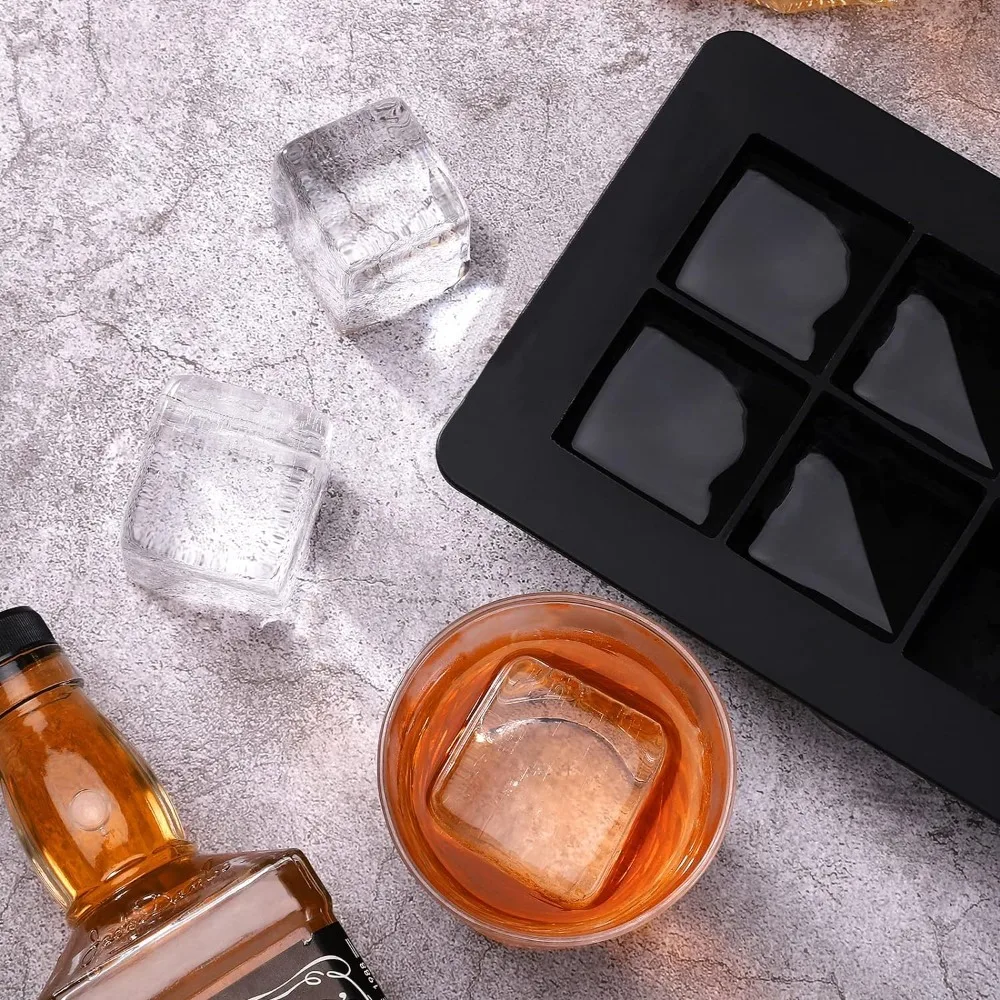 Bandejas para cubitos de hielo, bola de silicona para whisky, fabricante de bolas de hielo con tapas, moldes cuadrados grandes para cubitos de hielo para cócteles Bourbon, 1 o 2 uds.