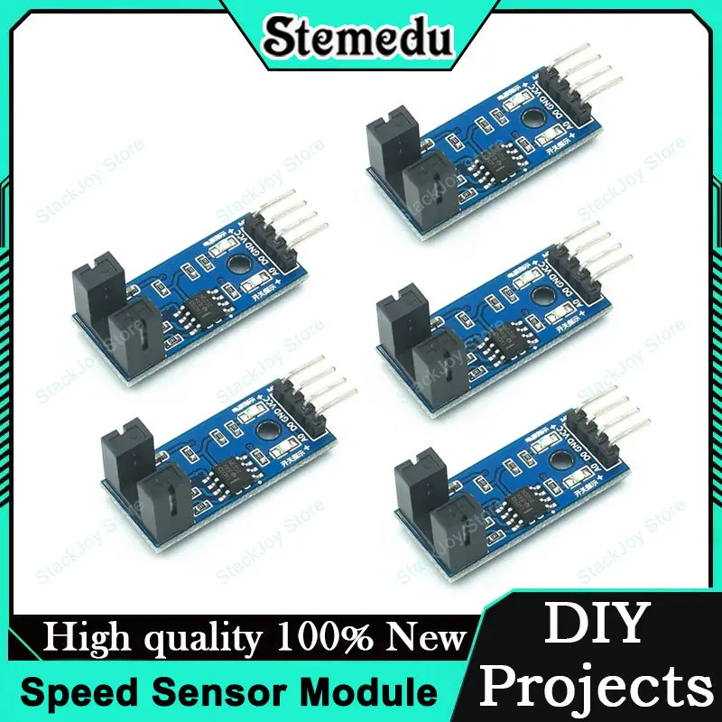 

5PCS New Speed Sensor Module Slot Optocoupler Counter Motor Tester Digital Output 3.3V-5V DIY Electronic Project Component