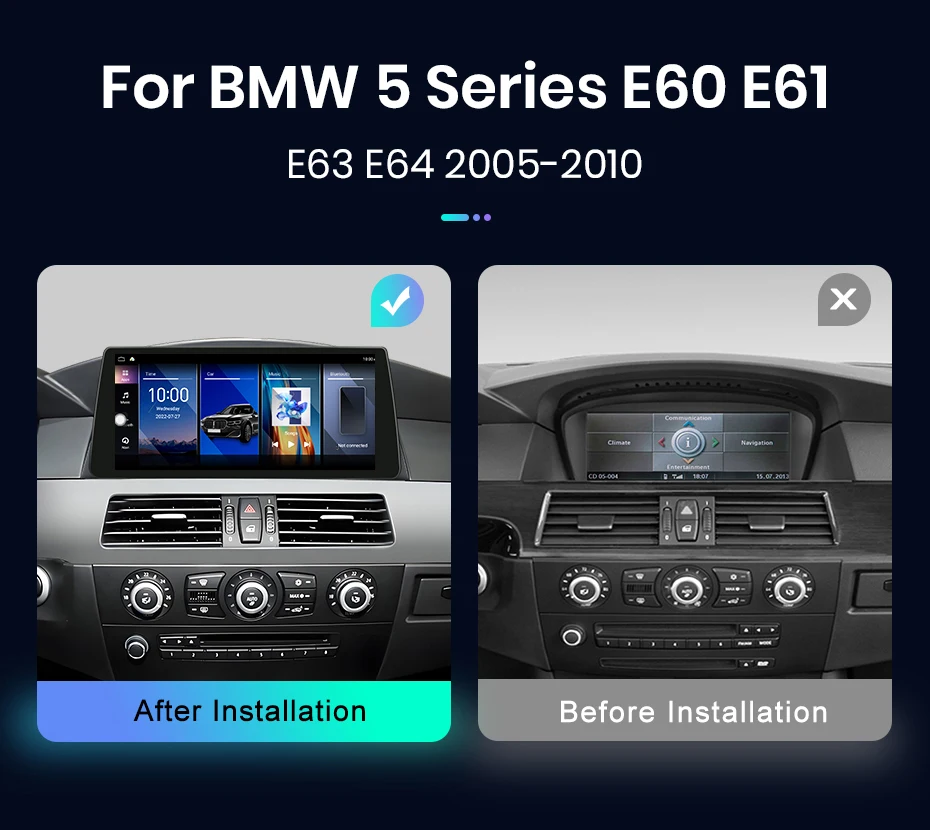 Junsun Drahtloses Carplay Android Auto Autoradio für BMW 5er E60 E61 3er E90 E91 4G WiFi GPS Intelligente Systeme Stereo – Detail 5