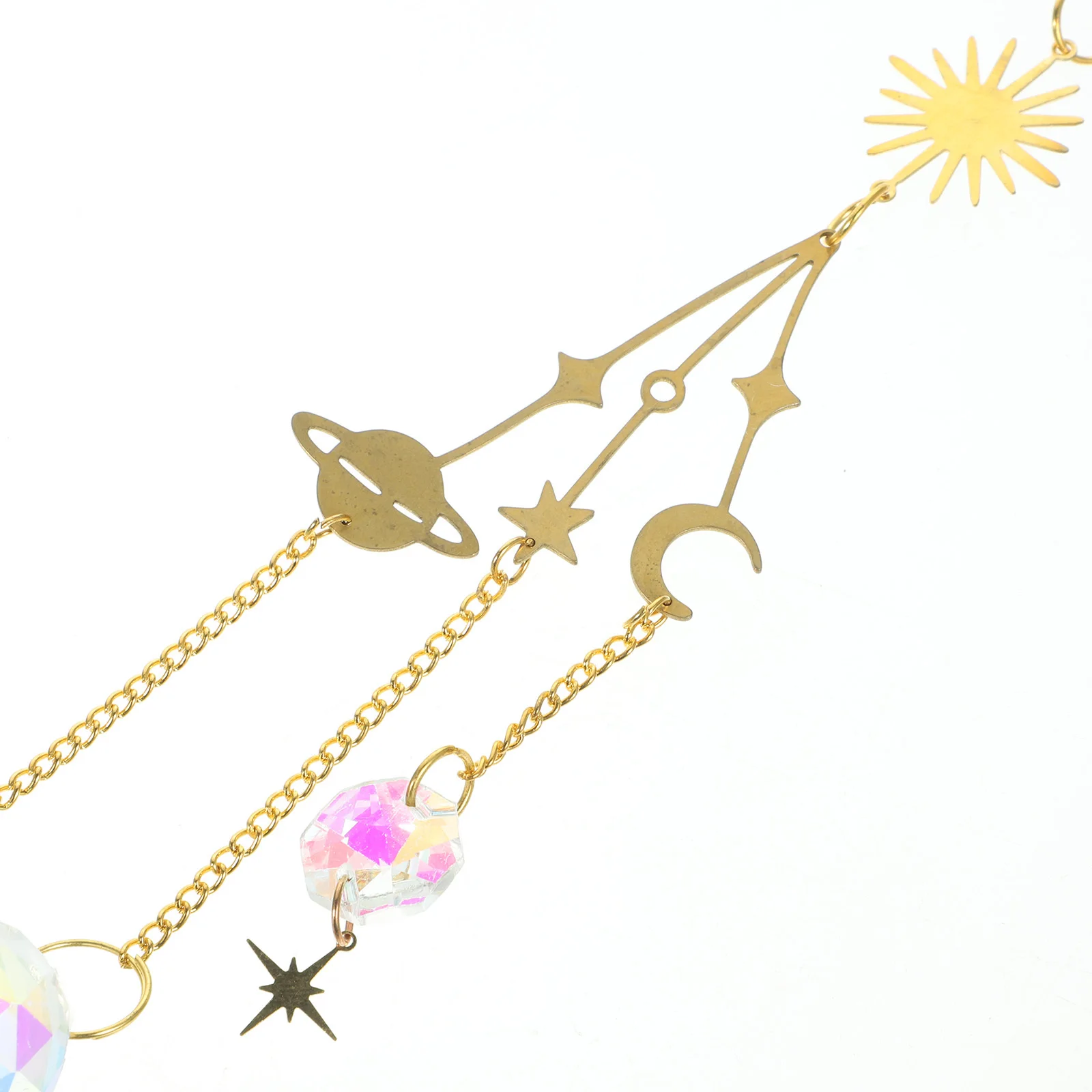 

Crystal Wind Chime Hanging Pendant Decorative Garden Balcony Home Window Suncatcher Metal Craft Ornament Hanging Decor