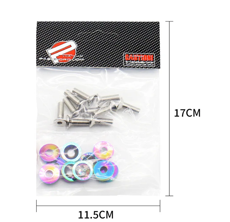 JDM Fender Washers M6 Bolt Set Car Modification Gasket Screw Fender Bumper Engine Aluminum Concave Screws Hex Fastener for Honda