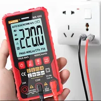 JCD WX666 Digital Mini Multimeter Tester Auto Multimetro True Rms Tranistor Meter with NCV Data Hold 4000counts Flashlight