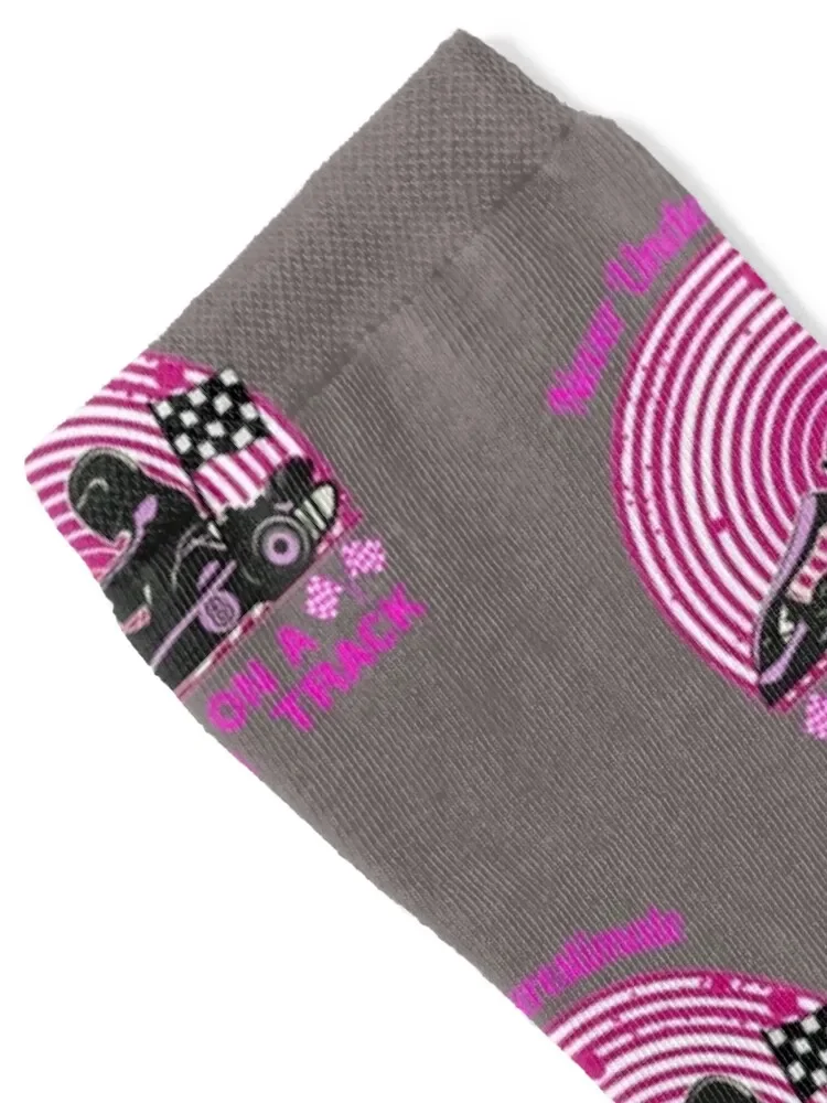 Go Kart Racing Girl on A Karting Track Socks Novelties kawaii shoes Ladies Socks Men's