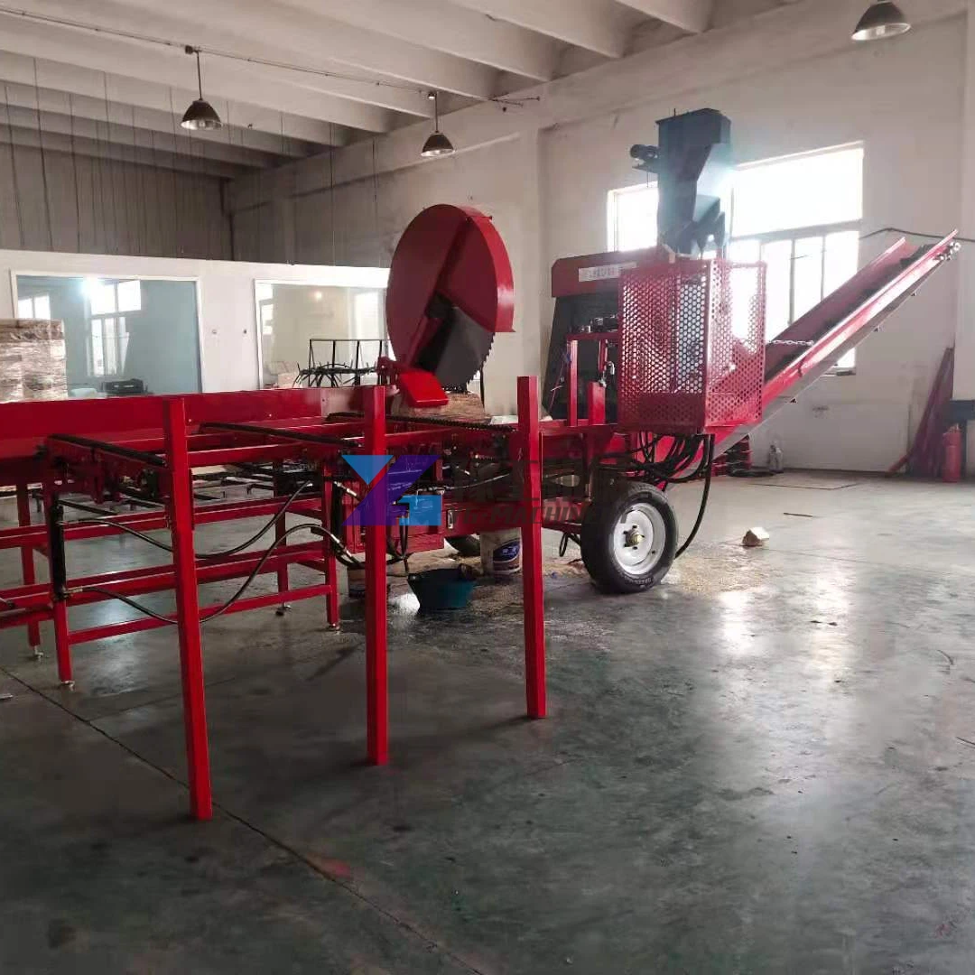 37hp 50 Ton Commercial Grade Saw Blade Type Full Hydraulic Operate Firewood Processor Log Processor with Chain Table, Conveyor