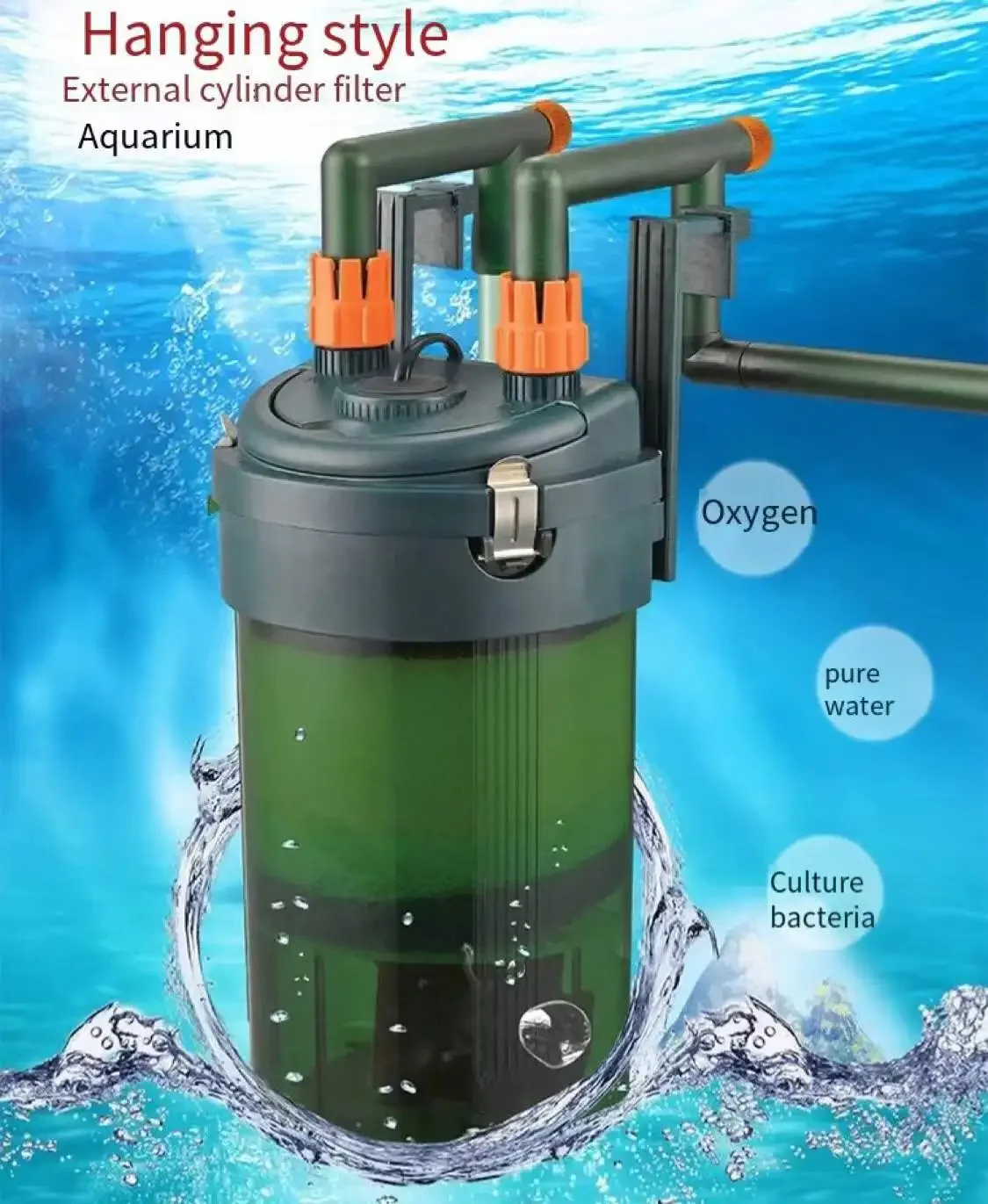 Zbiornik filtr zewnętrzny filtr wiszący trzy W jednym filtr pompa tlenu pompujący akcesoria do akwarium 220V-240V 50Hz 12W