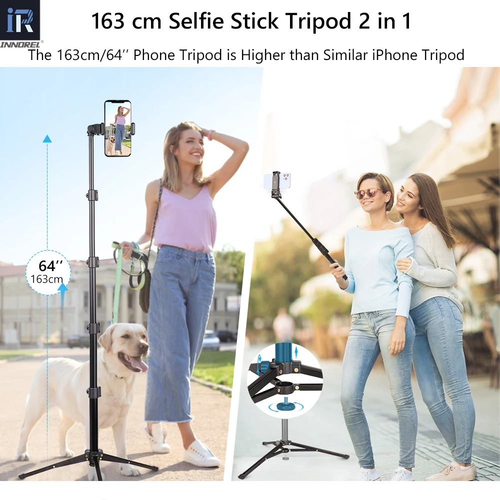 Photography Tripod Cell Phone Tripod Selfie Stick INNOREL LT66 ,Action Camera Mount Adapter Wireless Remote for iPhone Android