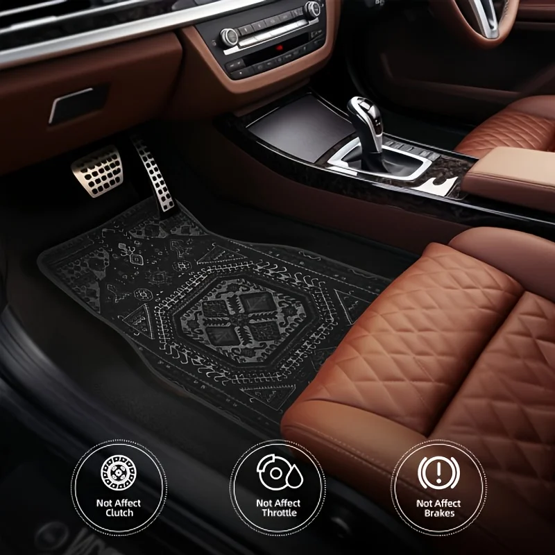 

4pcs Bohemian Theme Style Elements Universal Car Mat For Front And Rear Seat Protection For All Vehicles, Stylish And Durable Ca