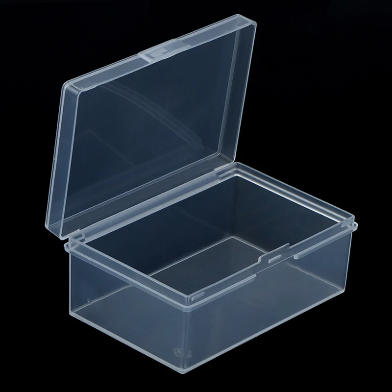 1PC Transparent Plastic Box Rectangular Hardware Classification Box With Lid Storage Electronic Parts With Lid Collection Box