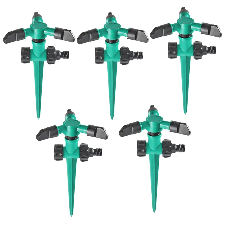 5 Piece 360Degree Rotating Lawn Sprinkler Fit For Adjustable Automatically Irrigation System For Yard