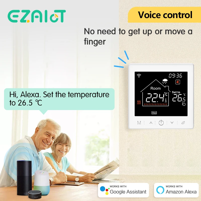 Termostato inteligente WiFi de 220V, calefacción eléctrica de suelo, control remoto de temperatura de caldera de agua/Gas, compatible con la aplicación Smart Life Alexa