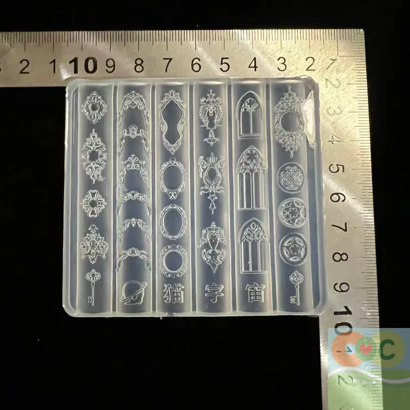 قالب سيليكون حامل شموع ثلاثي الأبعاد بنمط أوروبي عتيق، قالب تصميم شفاف لفن الأظافر بنفسك #6