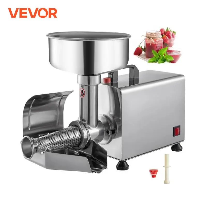 VEVOR 110V Electric Tomato Strainer 370W Commercial Grade Tomato Milling Machine Stainless Steel Press and Strainer 90-160 Kg/H