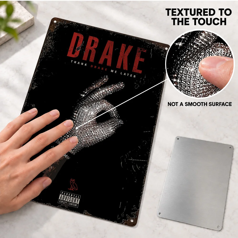 Drake Thank Me Later Textured Metal Poster Customized Aluminum Sign Minimalist Album Wall Art For Record Store Listening Area