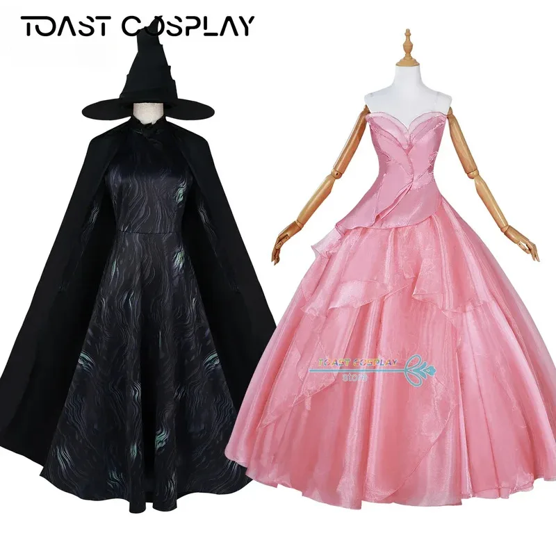 

Wicked Glinda Косплей Костюм Wicked Elphaba Маскировка Женское Розовое Платье Эльфаба Хэллоуин Карнавальные Вечерние Наряды Костюм Униформа