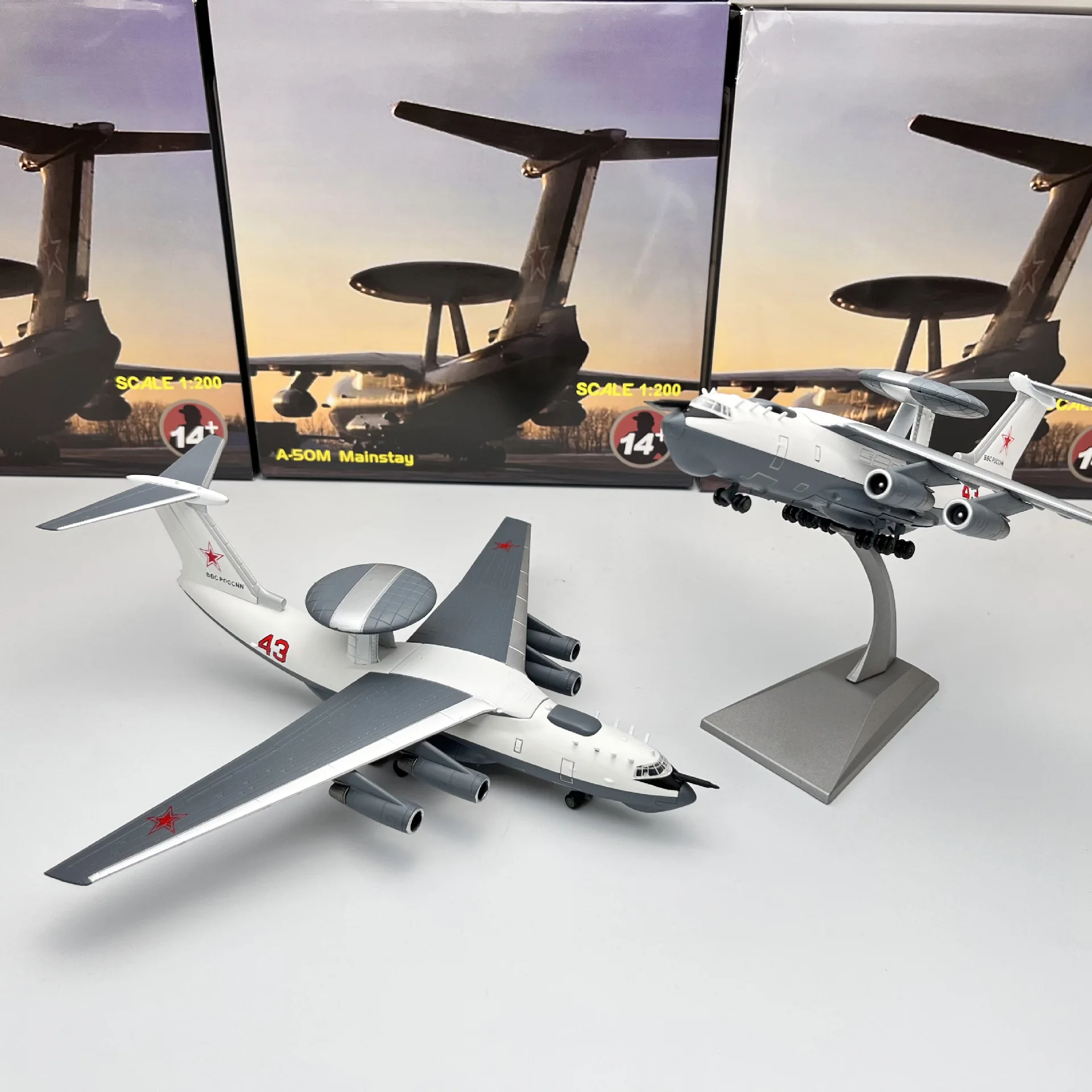 1/200 Scale A-50M Mainstay Russia Early Warning Military Aircraft Diecast Airplane Models Adult Children Toy For Collection Gift