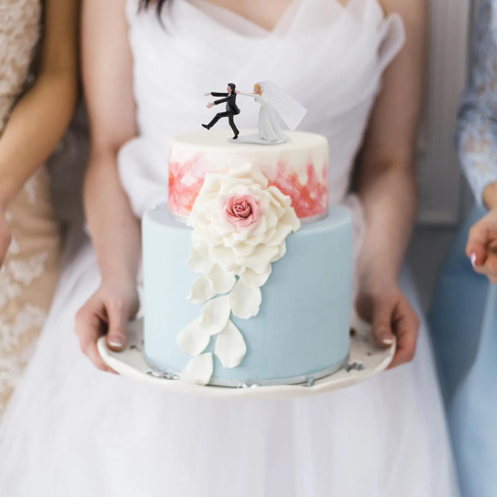 1Pcs Resin Bride Groom Wedding Cake Decor Cake Topper Dessert Ornament Valentine's Day Gifts Party Layout Desktop Decoration