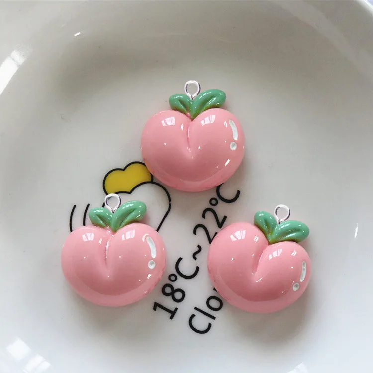 10pcs Cartoon Fruit Strawberry Peach Lemon Cherry Resin Charms Cute Carrot Flatback Pendants For Earring Bracelet Jewelry Making