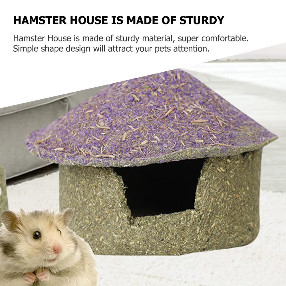 

Edible Shelter Guinea Pig House Hedgehog Hideout Hamster Grass Nest Sturdy Material Comfortable Sleep Hide Suitable Size