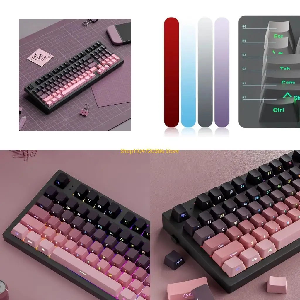 K0EA 133 Keys Ergonomic Gradation Themed Keycap Set for 6.25U Mechanical Keyboards