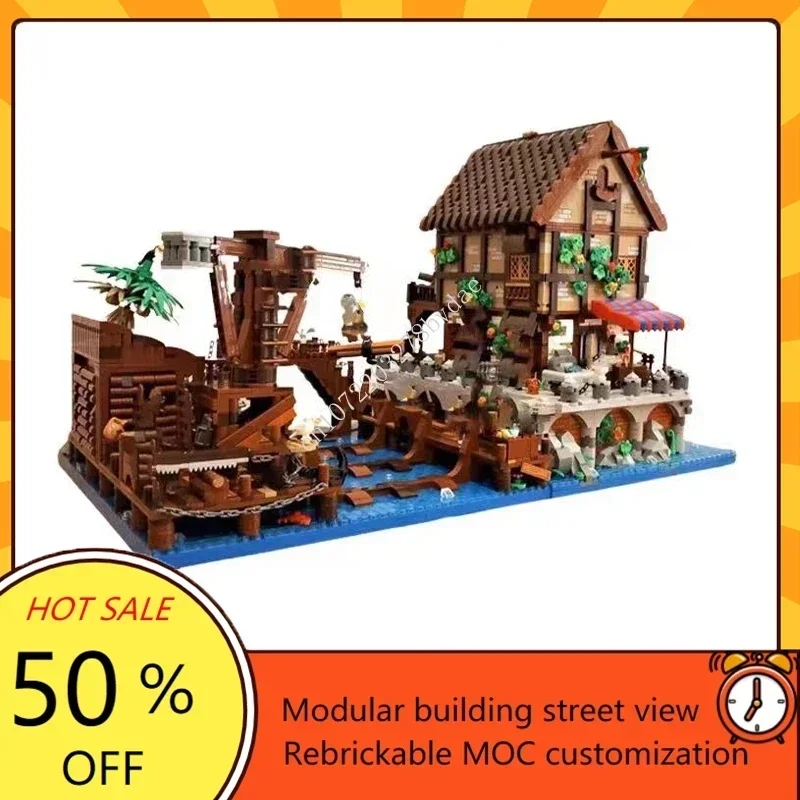 8994PCS Medieval Pirate Caribbean Shipyard MOC Puzzle Architecture Birthdayal Assembly Technical Toy Christmas Gift for Kid Ages