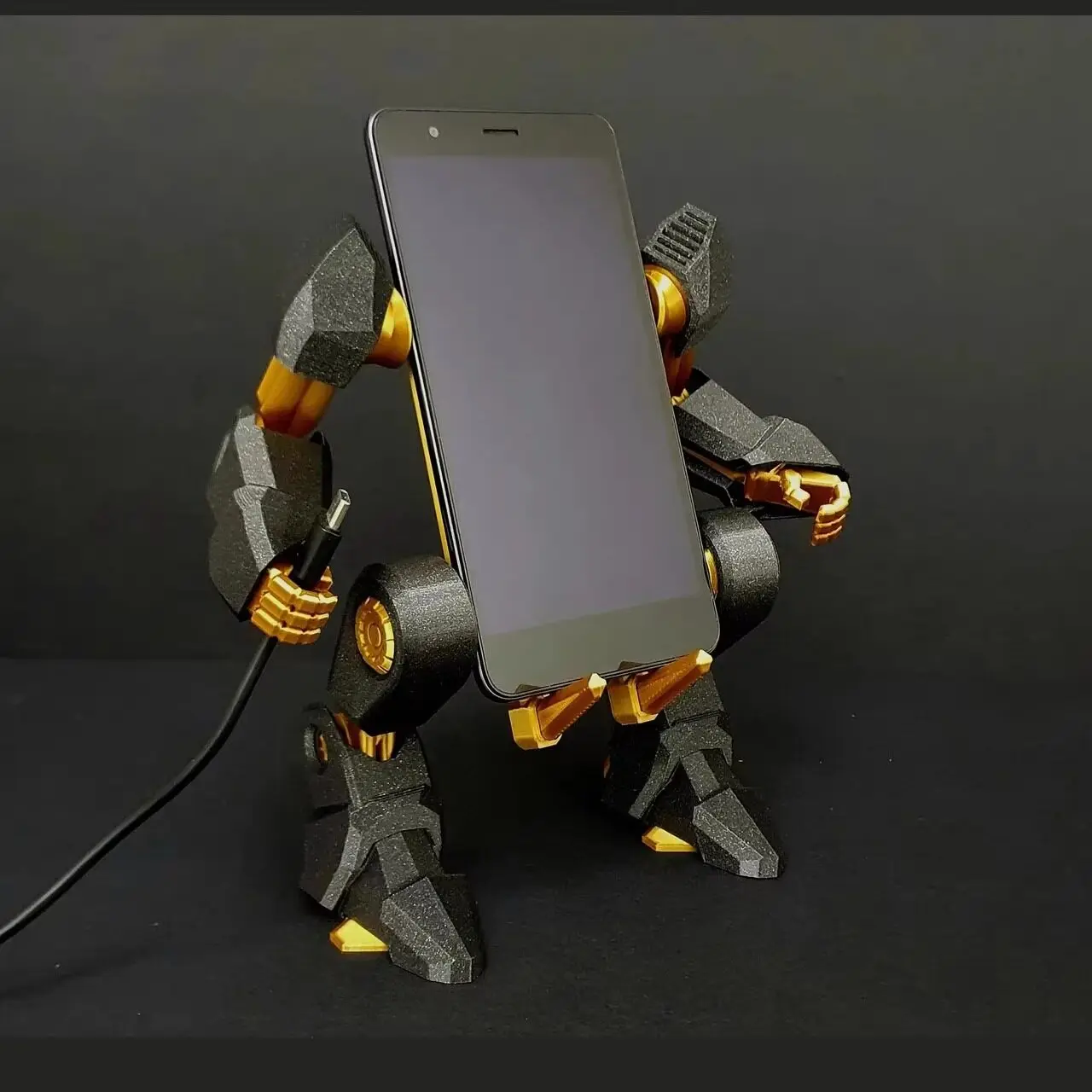 

Mecha Phone Stand Exoskeleton Style Cool Gundam 3D Printed Assembly Model Custom Desktop Ornament For Home Office Desk Decor