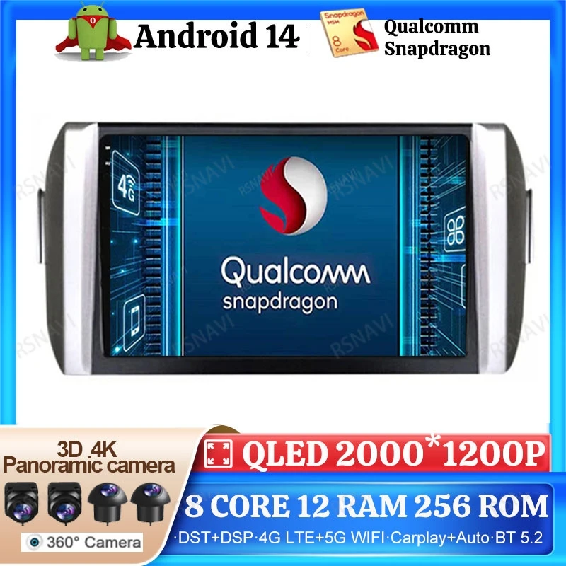 

Android 14 Car Radio For Toyota Innova 2016-2018（LHD） Head Unit Navigation 4G LTE DSP Multimedia BT 2 DIN DVD 2DIN Viedo Player