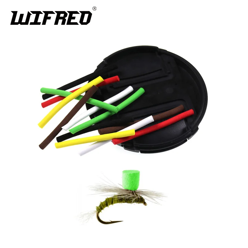 Wifreo 20Packs 4mm Parachute Foam Stick Fly Foam Wing Zig Rig Foam Sticks Hair Rig Floating Fly Fishing Lure Material Black etc.