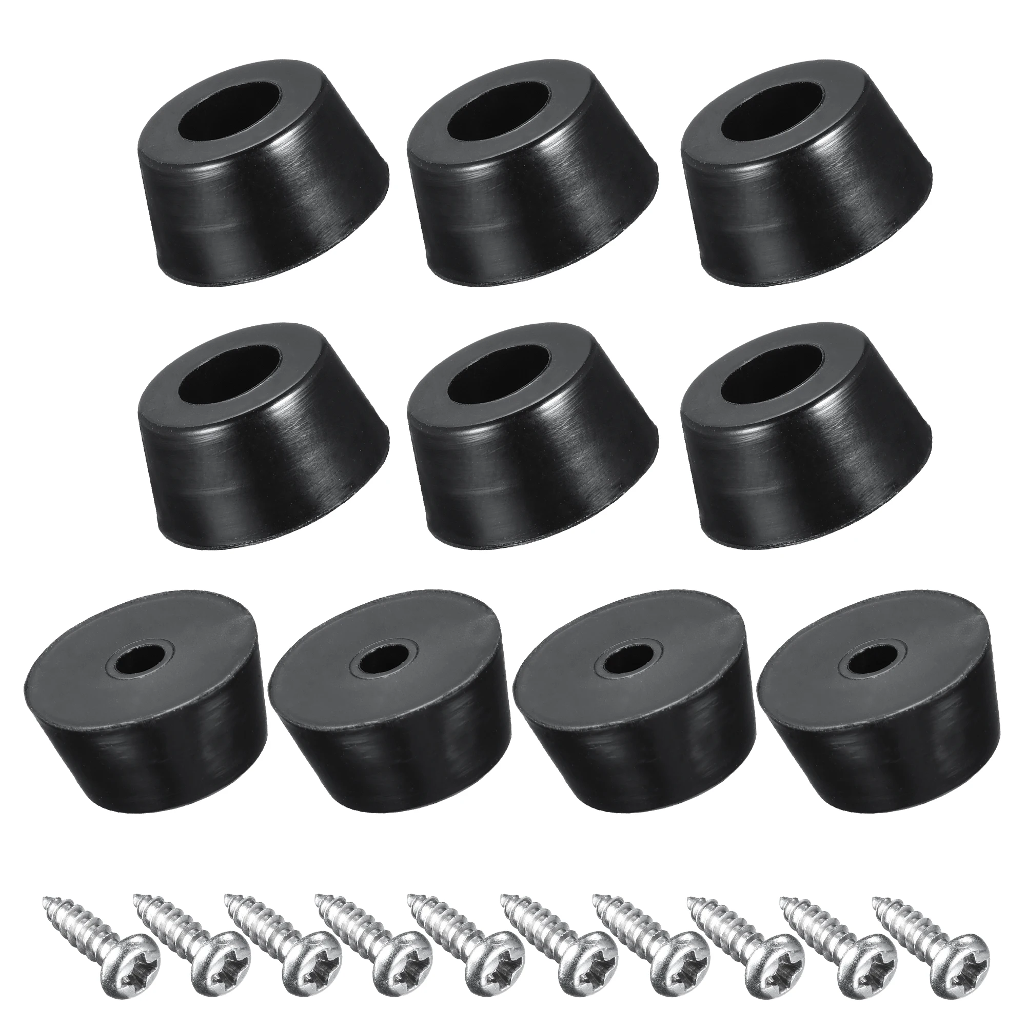 

Uxcell 0.59" W x 0.31" H Round Rubber Bumper Feet, Stainless Steel Screws and Washer for Furniture 36 Pcs