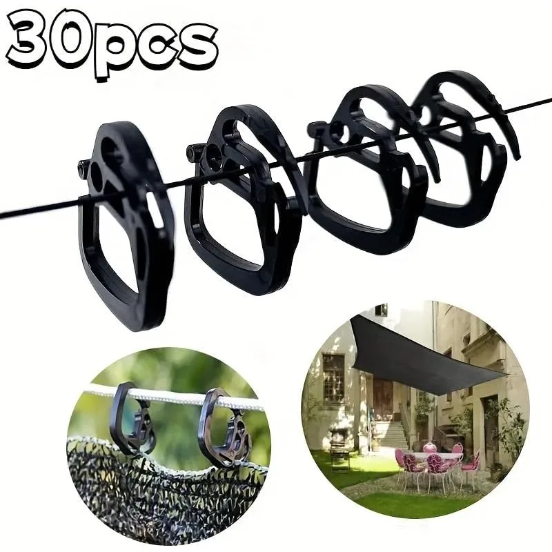 30/50 Stück Kunststoff-Schattennetz-Clips, Hochleistungs-Gewächshaus-Planenklammern für Landwirtschaft, Sonnenschutz & Schattensegel, erweiterbare Befestigungshaken