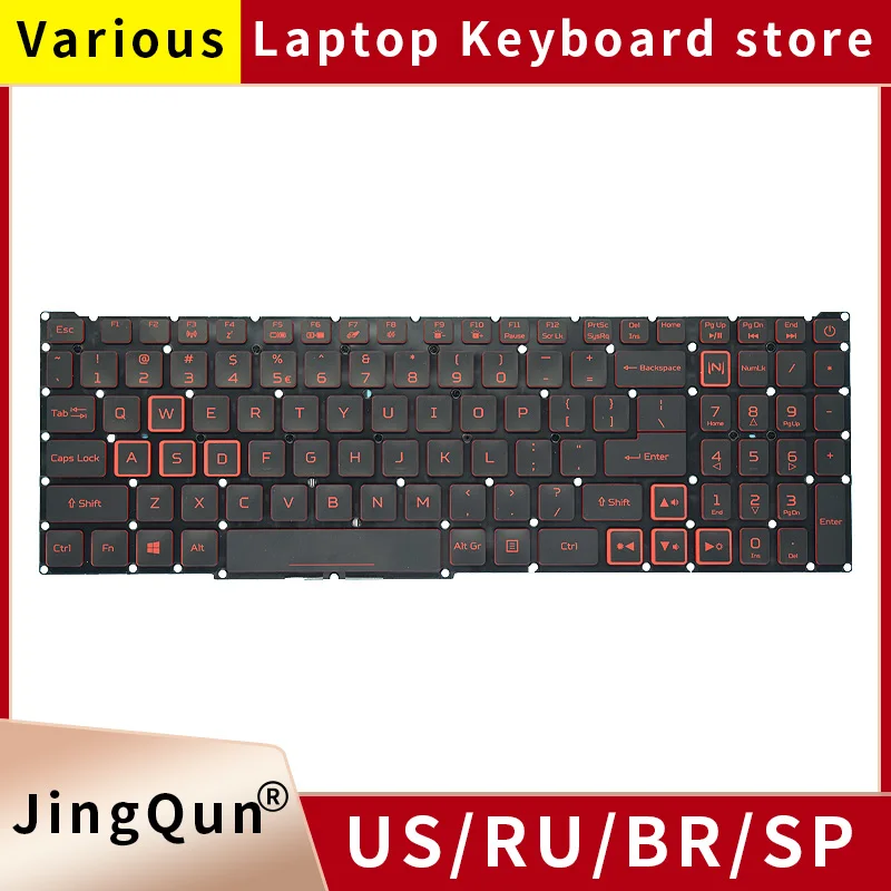 Kami Rusia Keyboard Laptop Lampu Latar UNTUK Acer Nitro 5 AN515-54 AN515-43 AN515-44 AN517-51 AN517-52 AN517-54 AN715-51 N18C3 N18C4