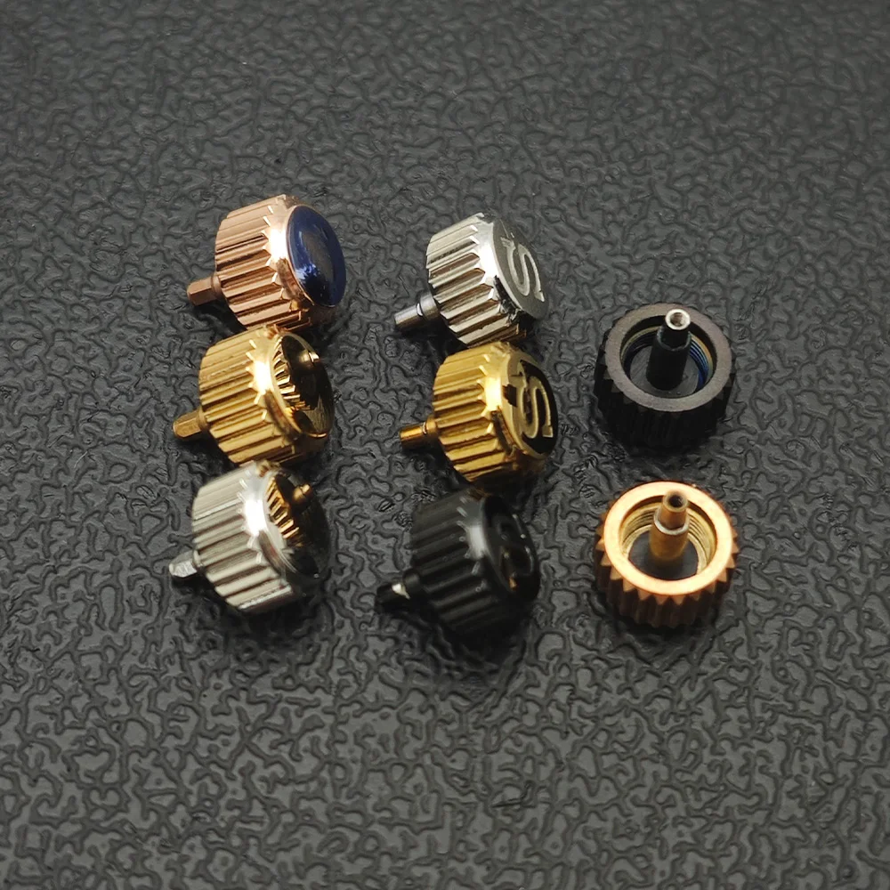 VK63 Watch Crown Fits VK63 VK64 Movement Accessories Watch Crown Engraved with the S Logo Watch case Replacement Parts