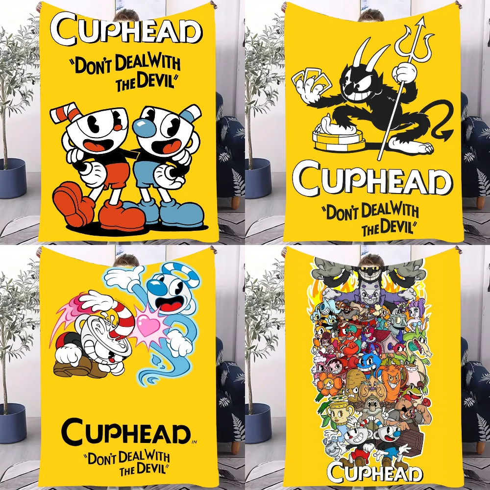 

Одеяло в стиле аниме C-cupheadS, легкое одеяло для общежитий, сон, гостиной, офиса, дивана, всесезонного