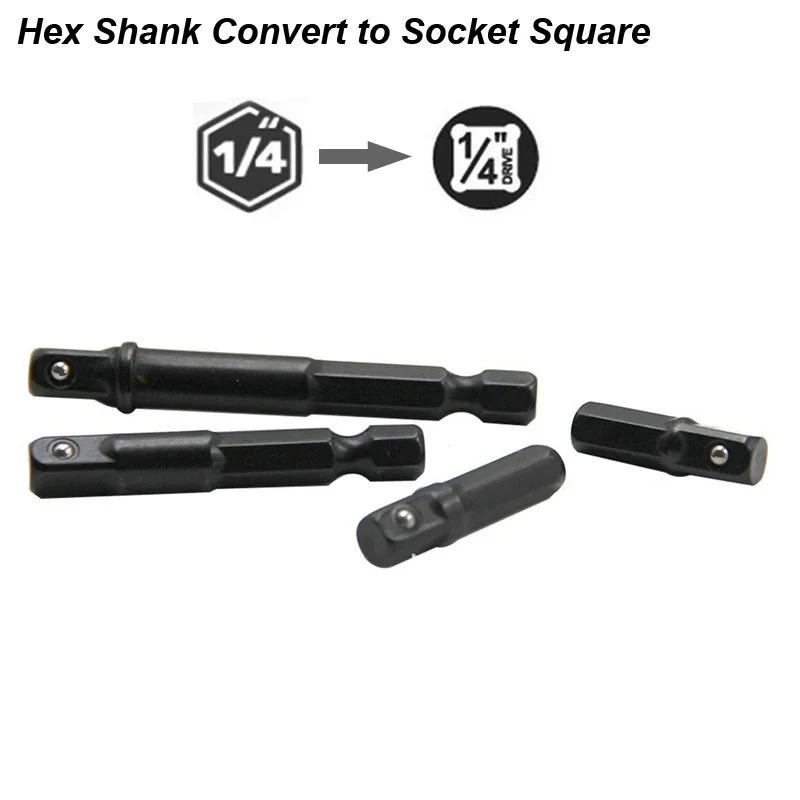 1/4 Inch Hex to Square Impact Driver Adapter Converter Extension Bar for Socket Drill Bit Jewelry Making Tool