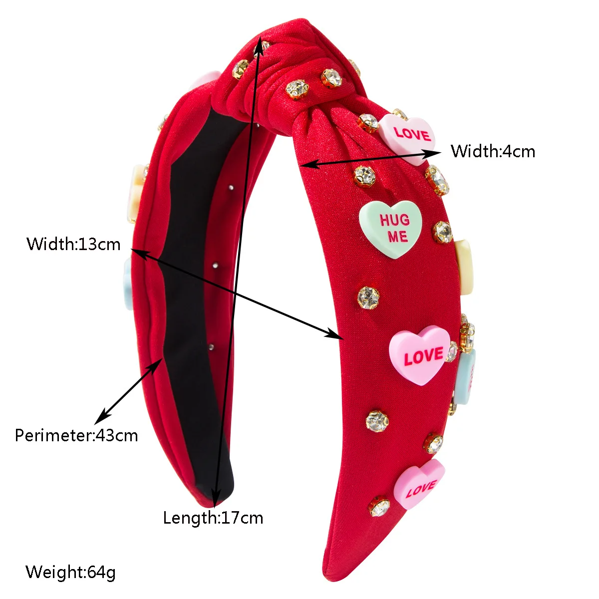 Romantic Love Heart Knot Hairband Sweet Lettering Headwear Girls Birthday Party Dating Head Hoop Cute Photo Props
