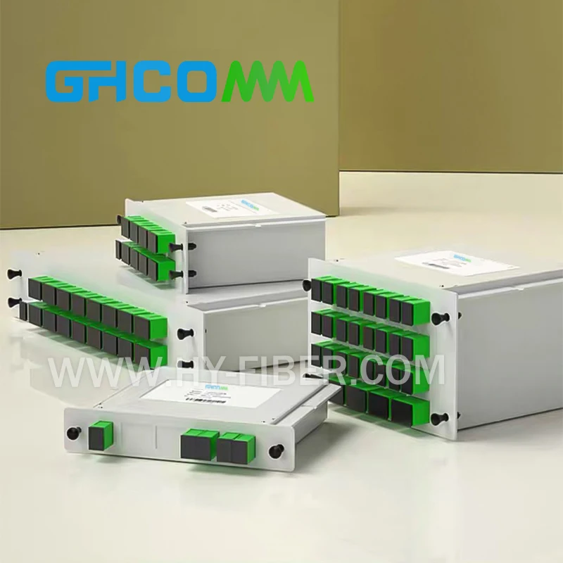 FTTX 1x64 G657A1 PLC Cassette Splitter SC/APC, Fiber Optical Splitter Module for FTTH CATV Network, Low Insertion Loss