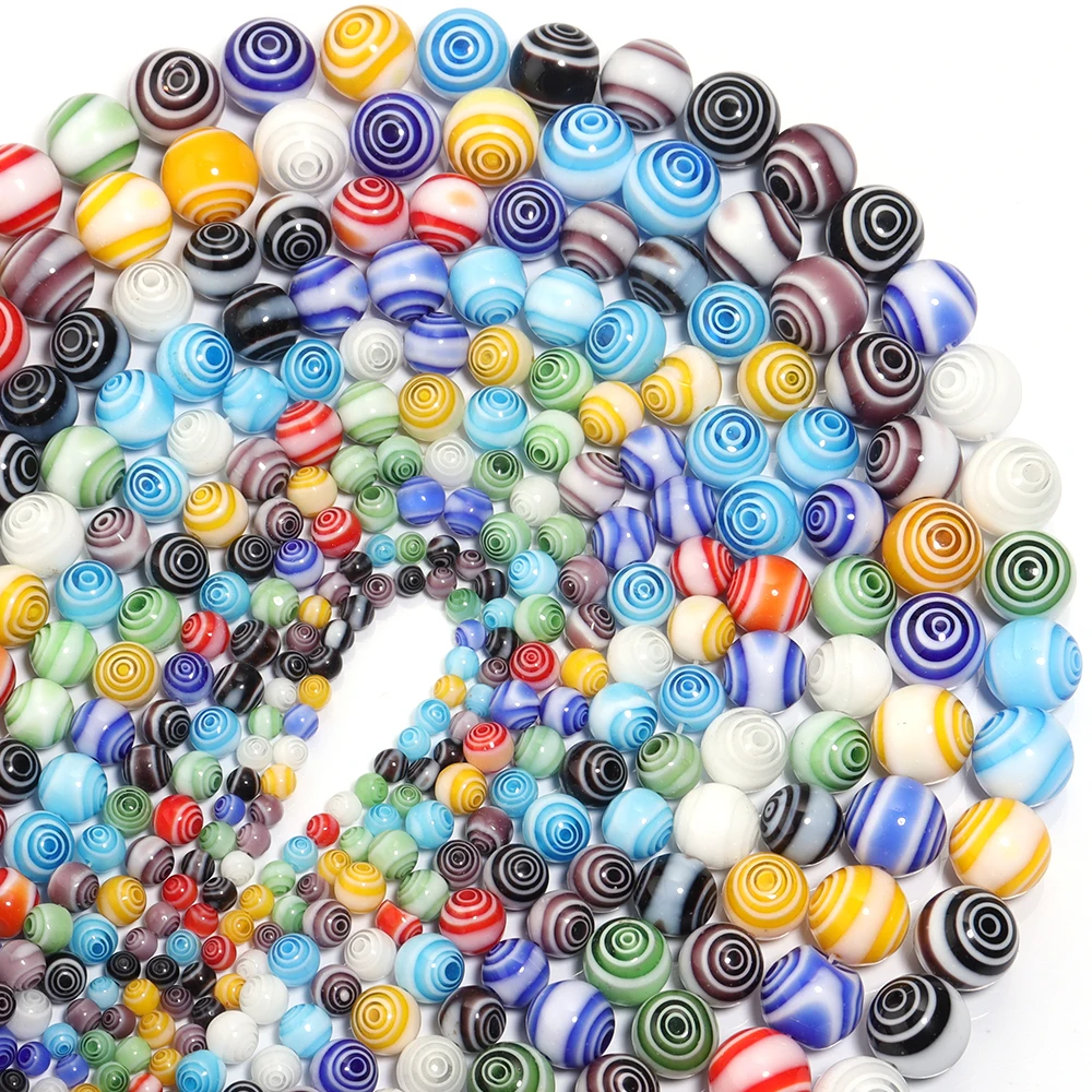 4-12mm Mixed Color Millefiori Flower Lampwork Beads Glass Round Spacer Beads For Jewelry Making Bracelets Craft Diy Accessories