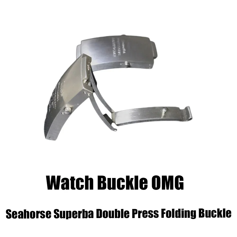 18 20MM Substitute OMG Watch Buckle Omega Seahorse Superba Double Press Folding Buckle Solid Steel Belt Watch Buckle Accessories