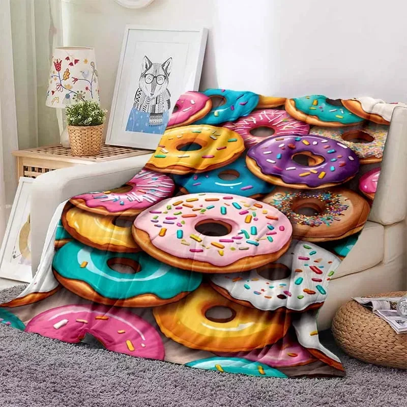 Donut Mexican Tortilla Printed Flannel Blanket for Couch, Couch, Office, Bed, Camping and Travel Thin Blanket