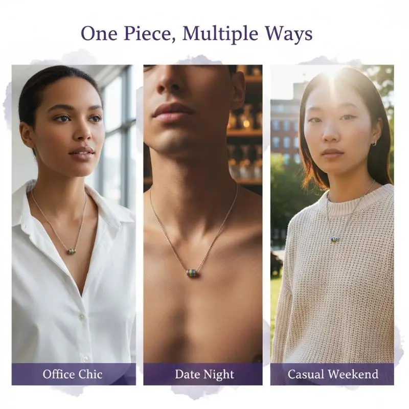 Rainbow Love Gay Lesbian Double Layer Pendant Necklace Fashion Pride Jewelry for Pride Month Parade Couple Gift