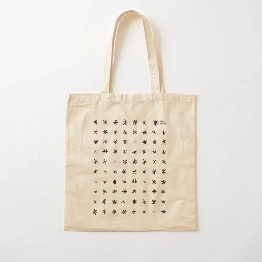 

Superbloom Asterisk Grid Black Tote Bag reusable grocery bags foldable reusable bag great bag