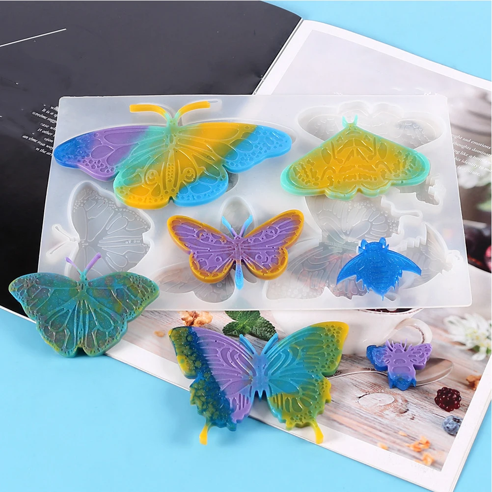 

Butterfly Making Molds DIY Silicone Craft Accessories Reusable Durable Easy Clean Pendant Jewelry Resin Casting Decorations