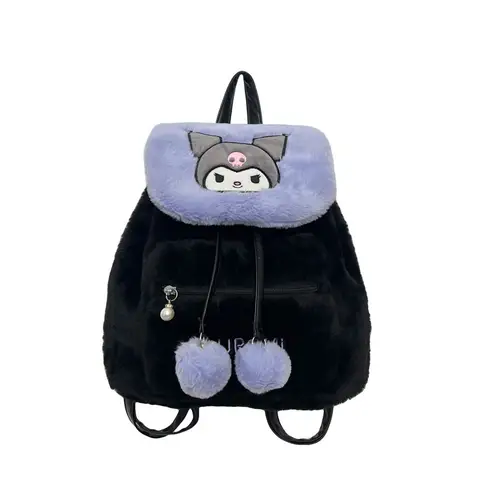 Kawaii Sanrio Anime Tecknad Hello Kitty Kuromi Melody Söt Plysch Sanrio Ryggsäck Kt Katt Kurome Pacha Hund Student För Flicka Present 8 best sales katt plyschväska - №6