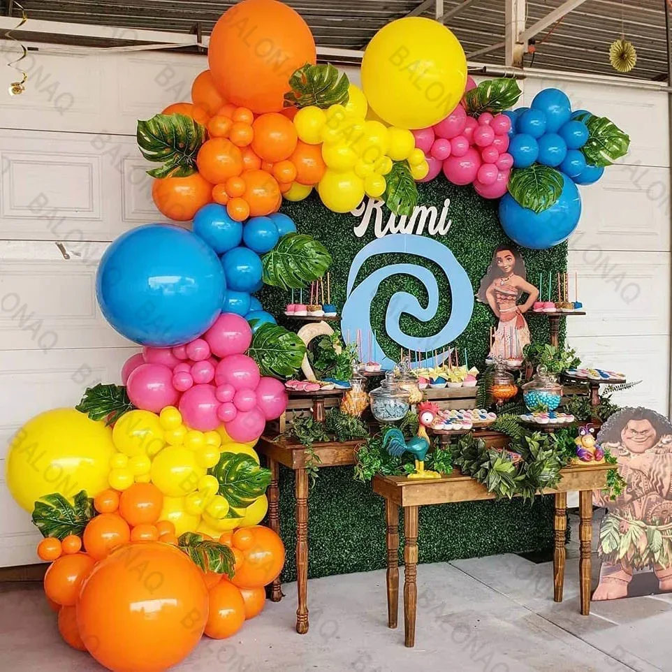 120pcs moana születésnapi balloons Füzér Aláboltoz készlet gyerekeknek születésnapi Gumitej Elgáncsol balloons Baba zuhany Avatás decors globos Anyagellátás ajándékok