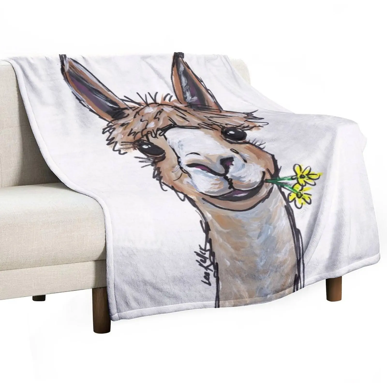 Cute Alpaca art Throw Blanket manga Luxury St Blankets