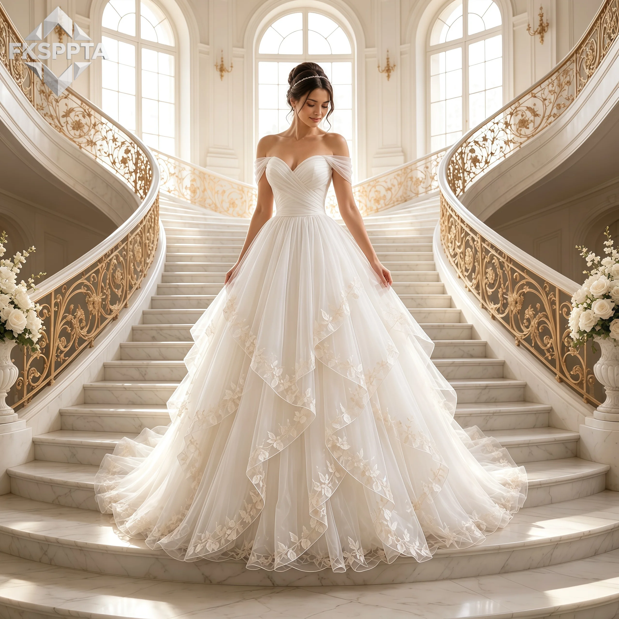 Off Shoulder Sweetheart Wedding Dress Lace Applique Tulle A Line Floor Length Bridal Gown Custom Made Vestido De Noiva Plus Size
